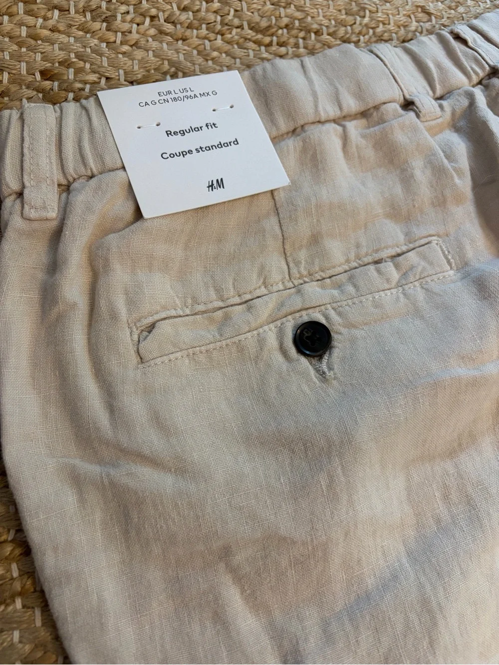 H&M Linen Blend Pants in Natural - NWT